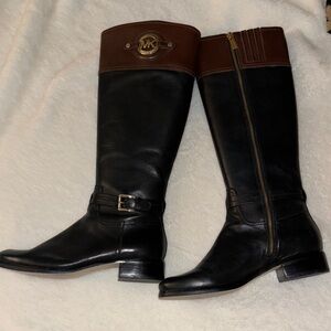 Michael Kors Black and Brown Riding Boots